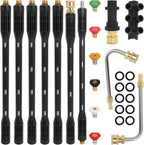10 Pcs Pressure Washer Extension Wand Karcher K2-K7 4000PSI with 6 Nozzle Tips