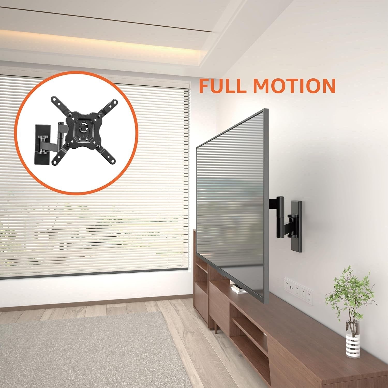 Amazon Basics Full-Motion TV Wall Mount For 12-Inch to 40-Inch Black