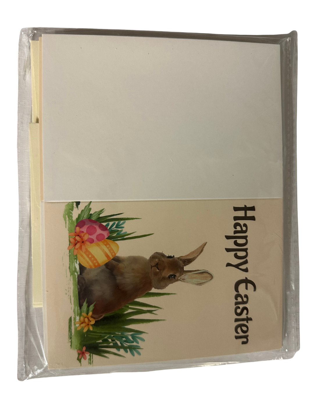 Happy Easter Celebration Cards Pcs 12 Yellow Bunny Including Stickers