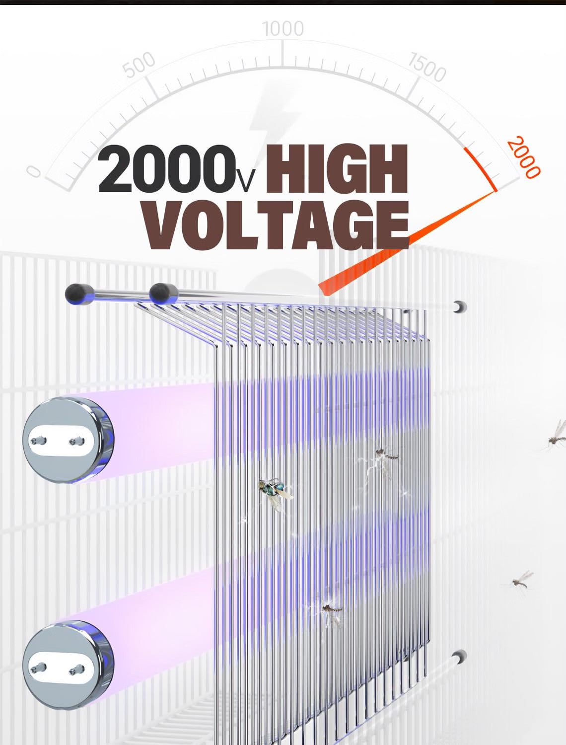 Electric Fly Zapper Killer Indoor Insect Bug Trap 2 Replacement Bulbs 10ft Cord