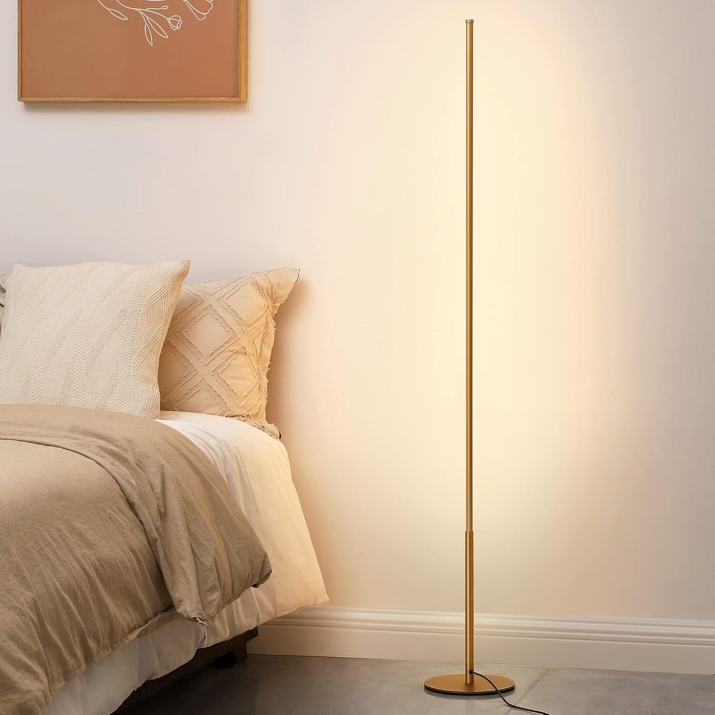 EDISHINE LED Floor Lamp, 57.5" Stepless Dimmable Minimalist Standing Lamp, Lamp