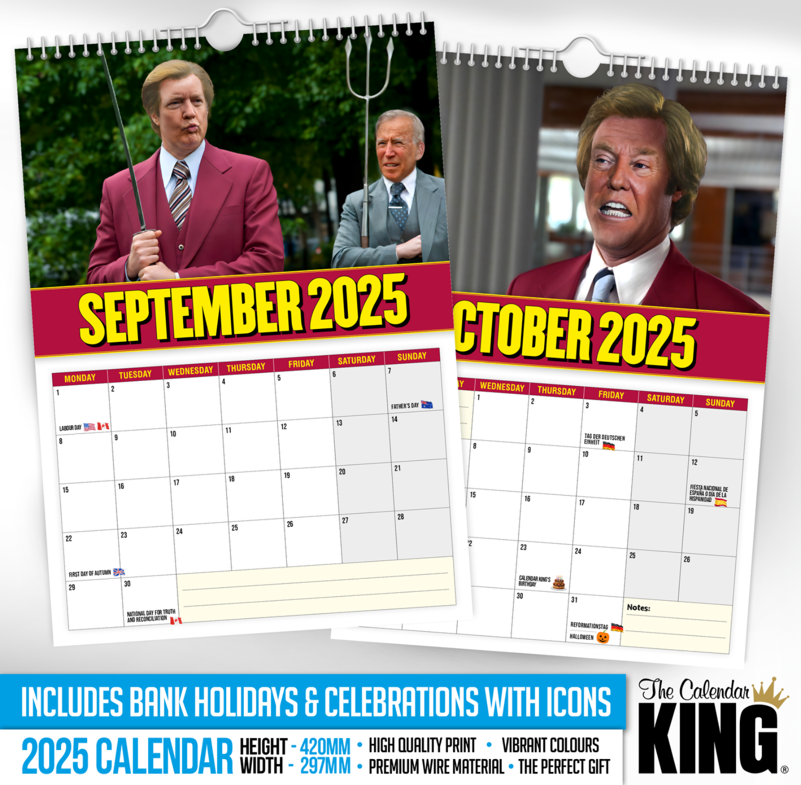 2025 Calendar - Dun Burgundy - Funny - Quirky - Christmas - Birthday A4