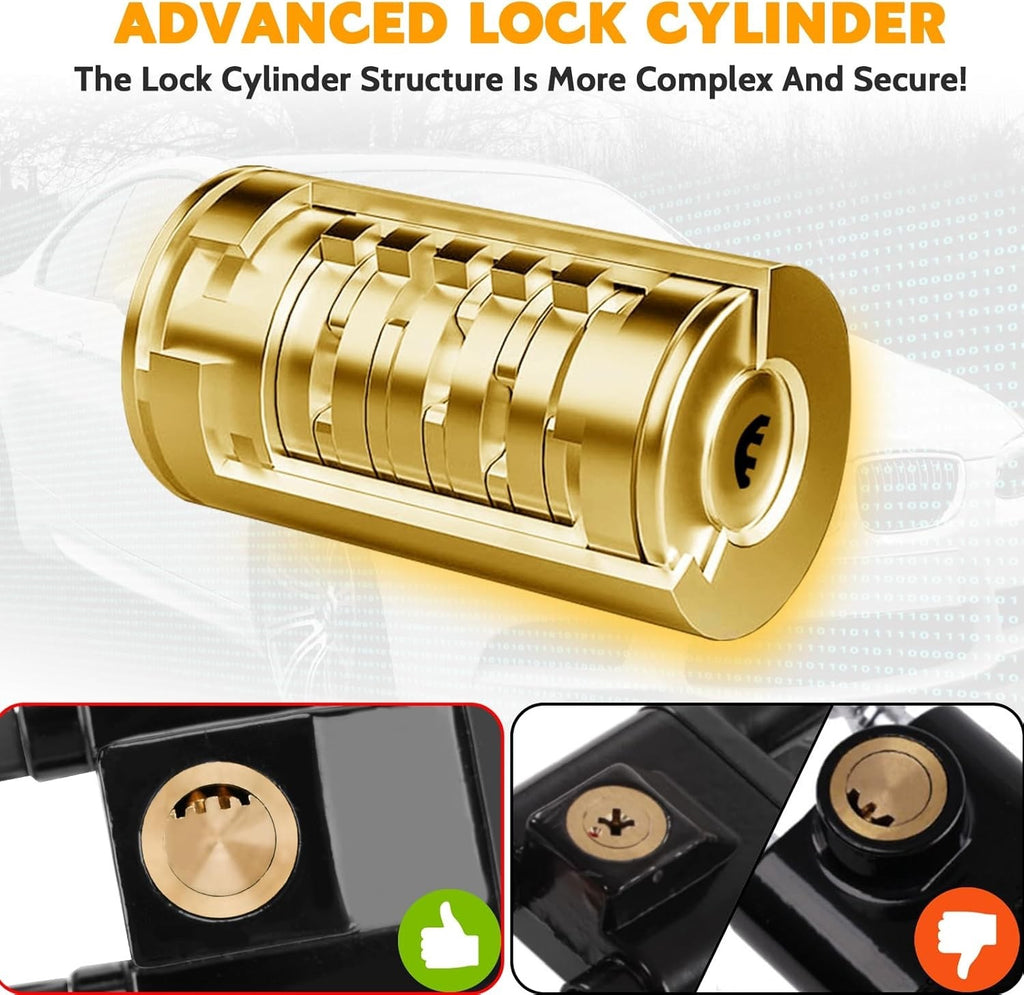 Twin Bar Steering Wheel Lock Anti Theft Car Security Lock Black