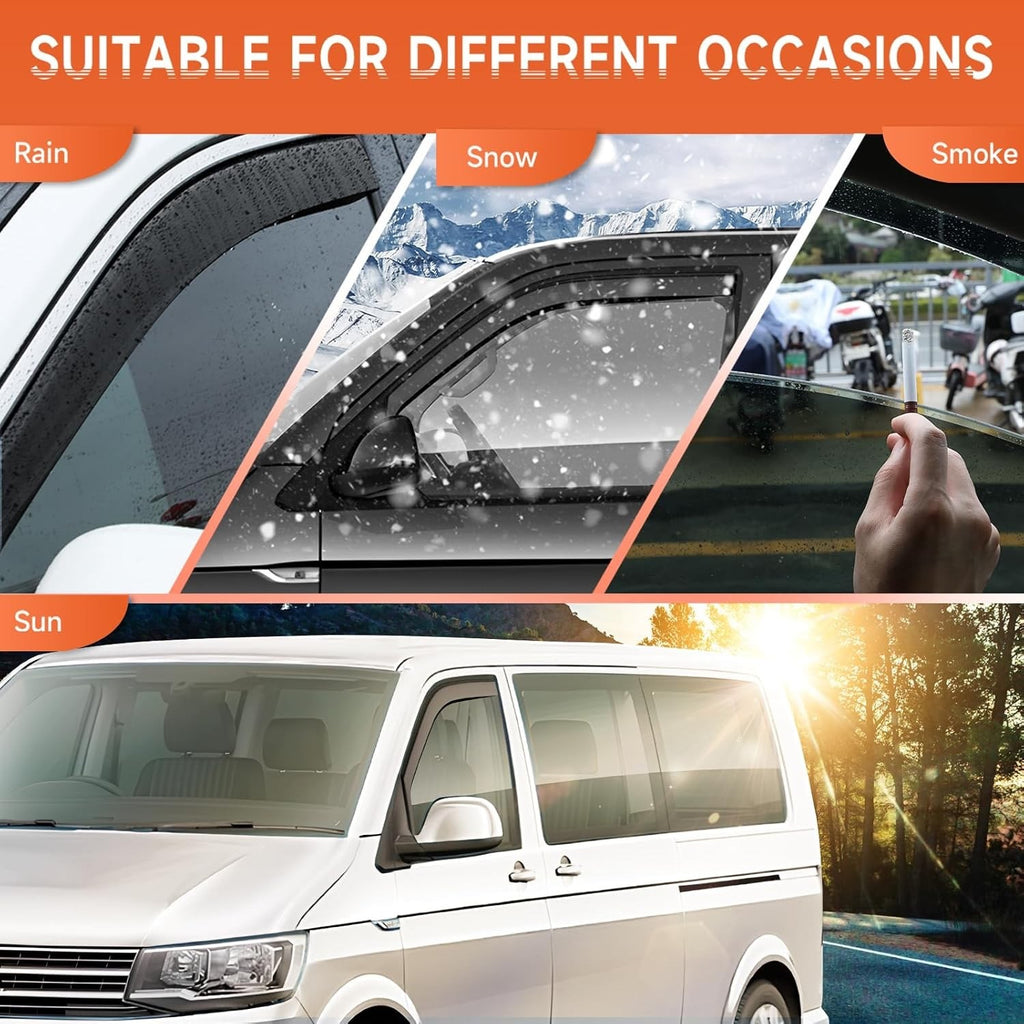 Window Wind Deflectors Rain Guards for VW Transporter T5 T6 2003-2024