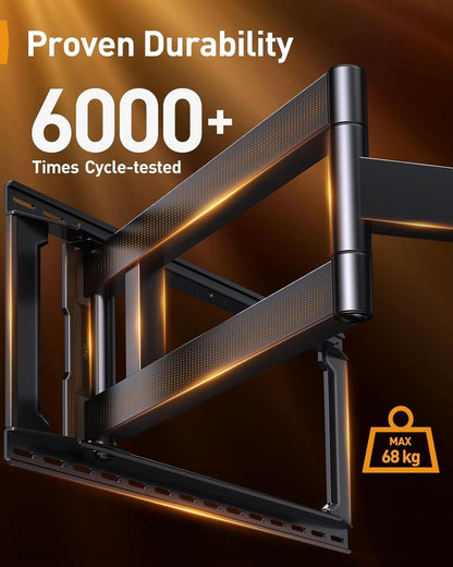 TV Wall Bracket Mount 42-97 Inch Long Arm Full Motion Swivel Tilt 68kg Black