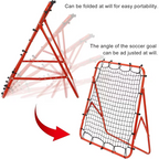 100x100cm Football Rebounder Net Adjustable Angle Steel Frame Training Red