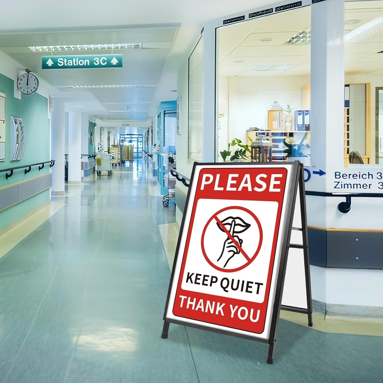 STANDNEE Double Sided Pavement A-Frame Sign Board 60x90cm Black Outdoor