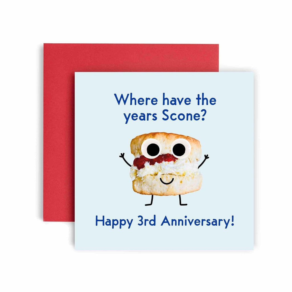 Huxters 1st Anniversary Card – Where have the Years Scone! – Funny Anniversary
