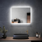 LED Bathroom Mirror 600x500mm Bluetooth Shaver Socket Demister Wall Mount