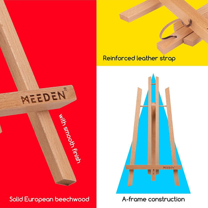 Tabletop Easel Stand 3 Pack 50cm Beech Wood A Frame Canvas Painting Display