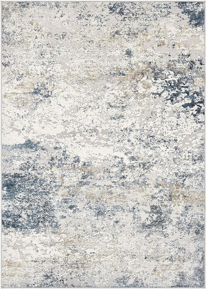 Living Room Rug Carpet 160x230cm Beige Blue Modern Abstract Washable Soft Low