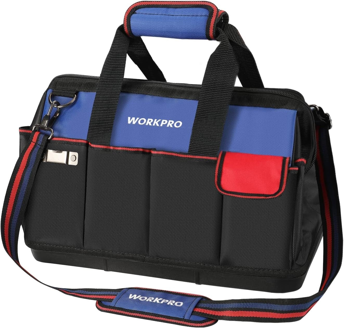 WORKPRO Tool Bag 18 Inch Tool Bag with Waterproof Molded Base Blue Black