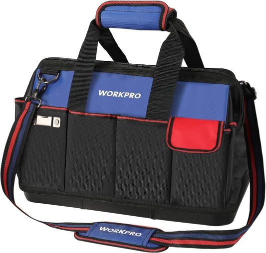 WORKPRO Tool Bag 18 Inch Tool Bag with Waterproof Molded Base Blue Black