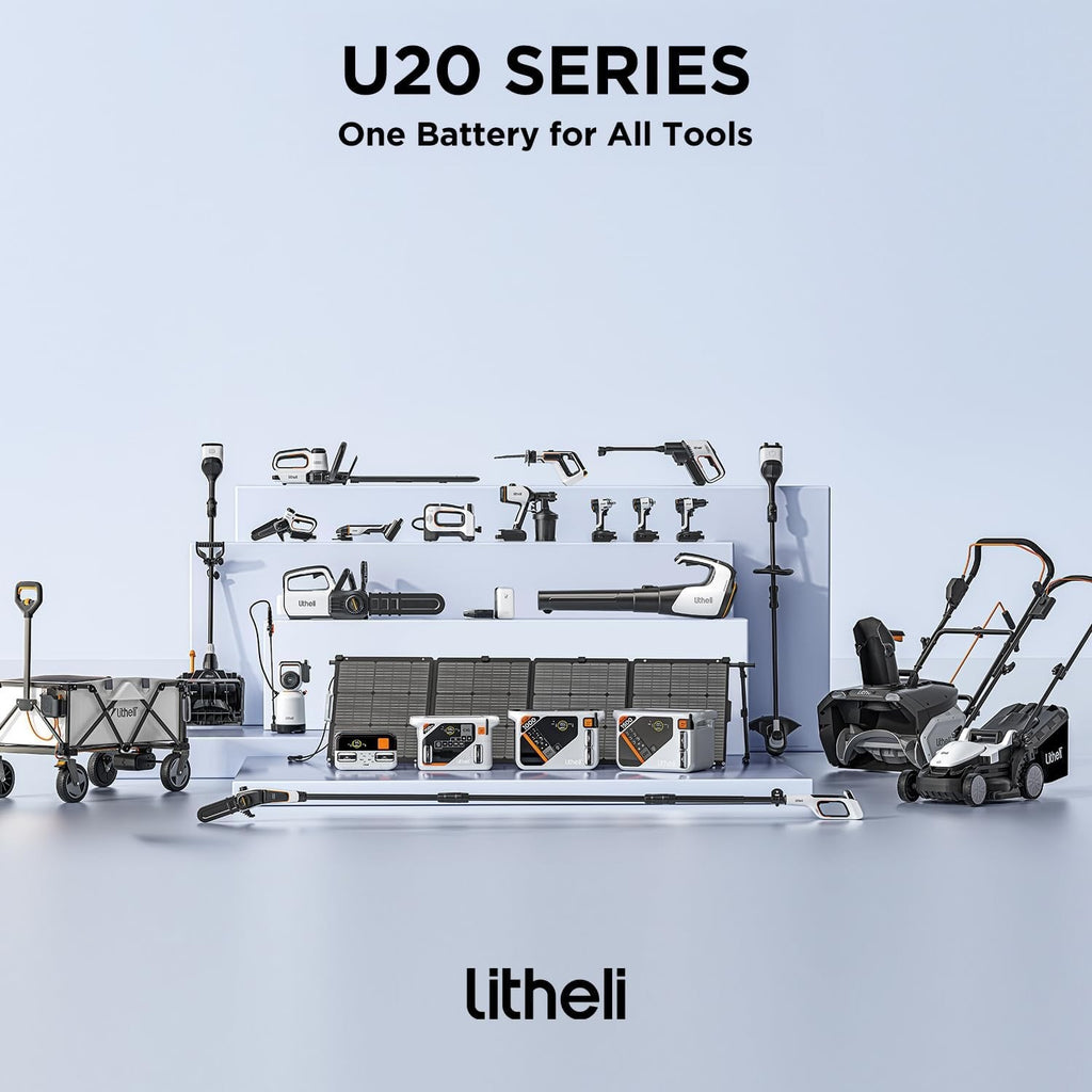 Litheli 40V Cordless Lawn Mower 43cm Brushless 2x4.0Ah Battery 40L