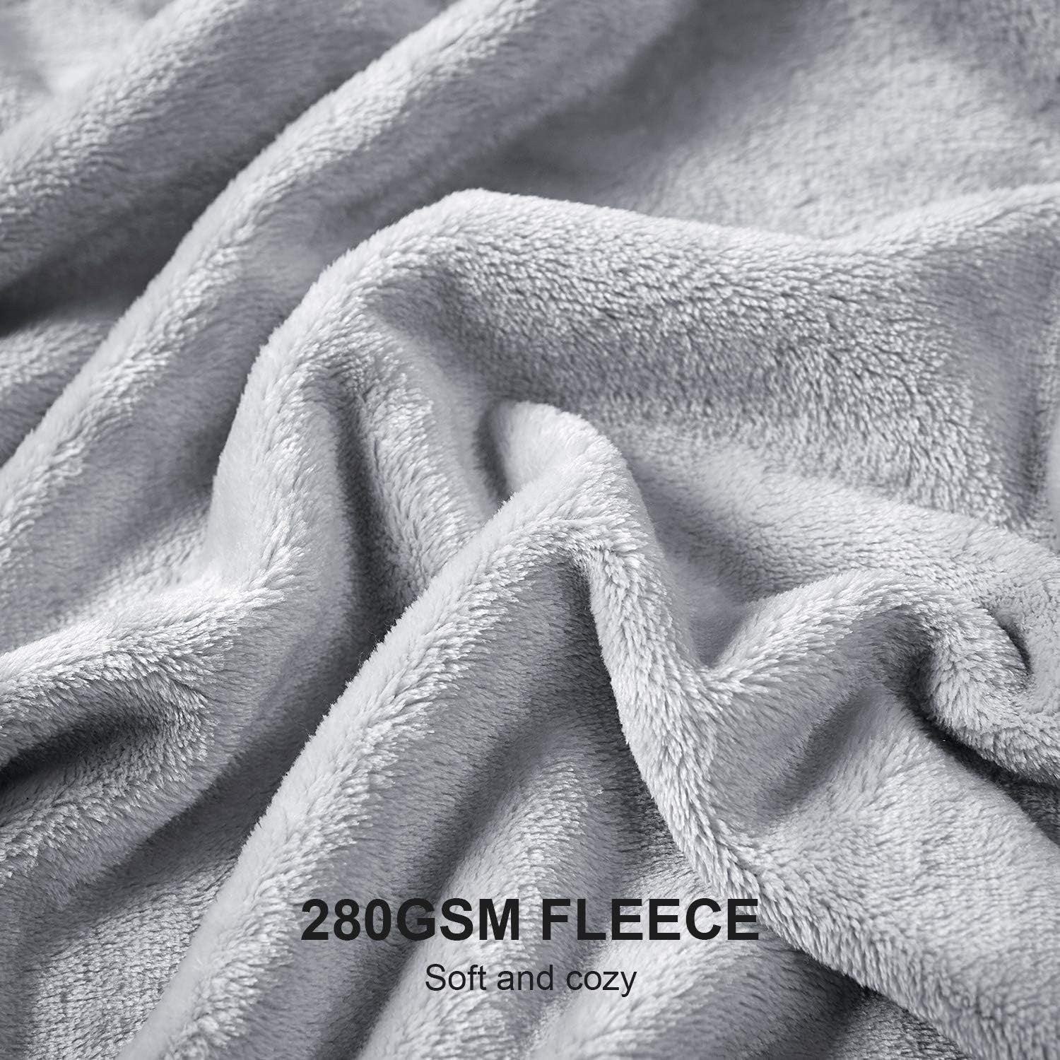 Large Fleece Throw Blanket 220x240cm Soft Fluffy Sofa Bed Silver Grey
