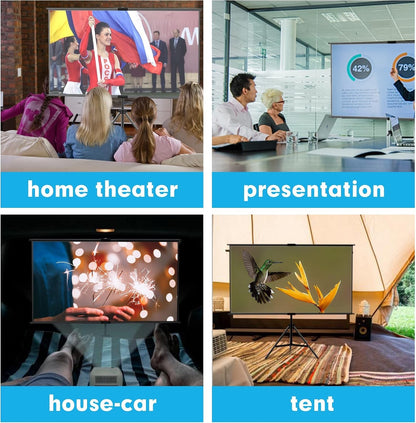 Projector Screen Tripod 60 Inch Portable Outdoor Indoor Adjustable Stand Cinema