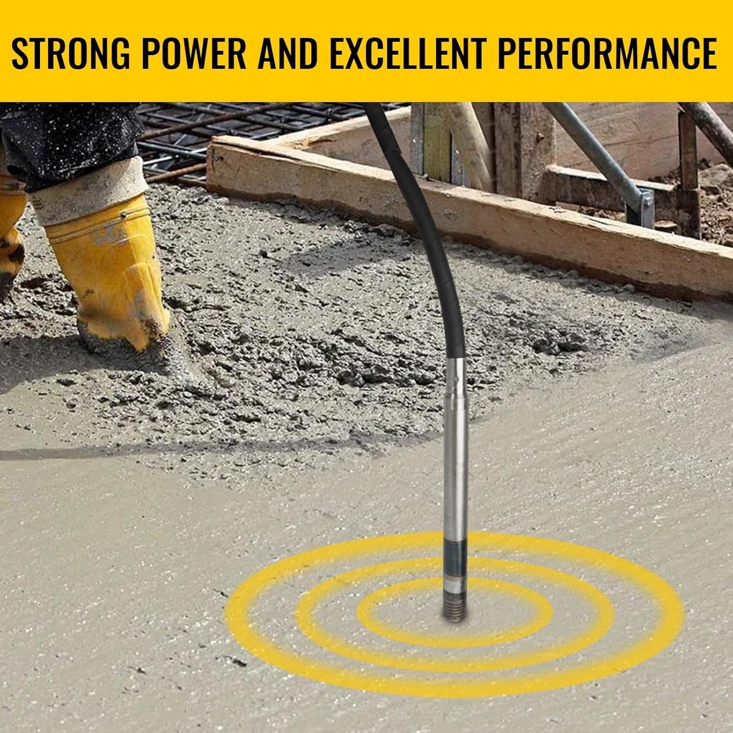 WUDLEP 1500W Cordless Concrete Vibrator 4500RPM with 1.5m Shaft Rod Portable