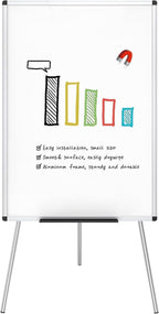 Magnetic Flipchart Easel Whiteboard 90x60cm Dry Wipe Board Stand Office