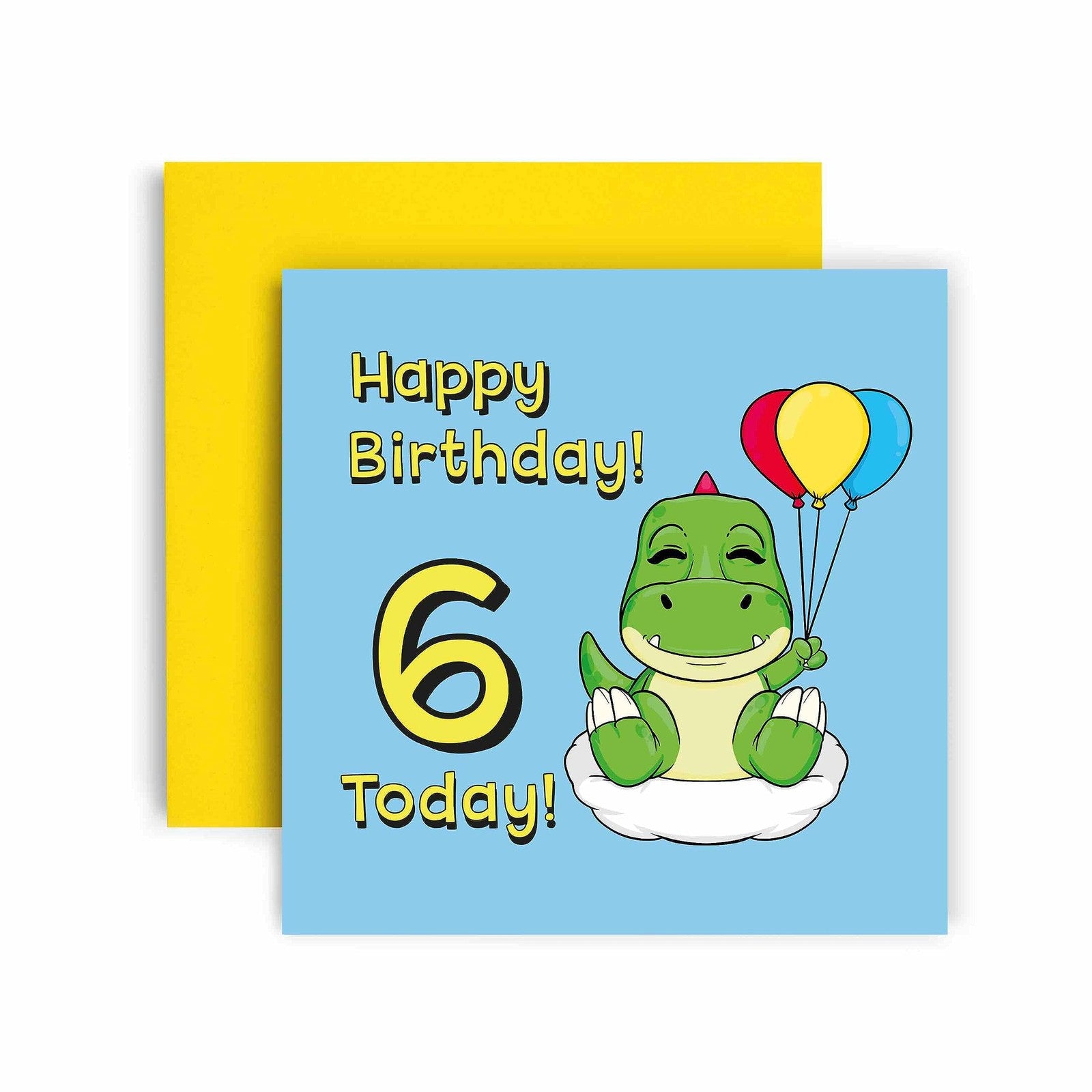 Huxters 8th Birthday Card – Dinosaur T Rex Birthday Cards for Boys and Girls