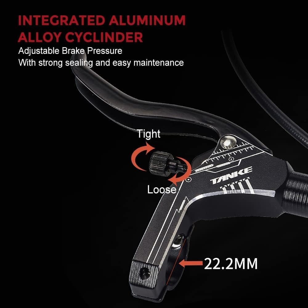 E-Bike Hydraulic Disc Brake Set Electric Bike Cut-Off Brake Lever with Rotor Red