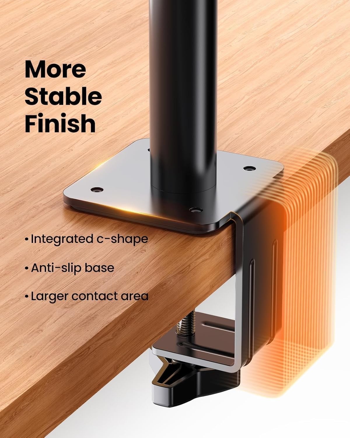 Monitor Stand Arm Desk Mount Single 13-34in Adjustable C Clamp VESA 9kg Black