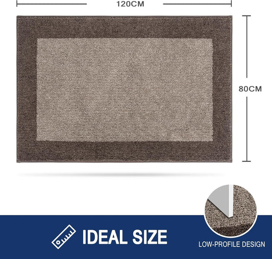 Dirt Trapper Door Mat 80x120cm Non Slip Washable Absorbent Indoor Rug Beige