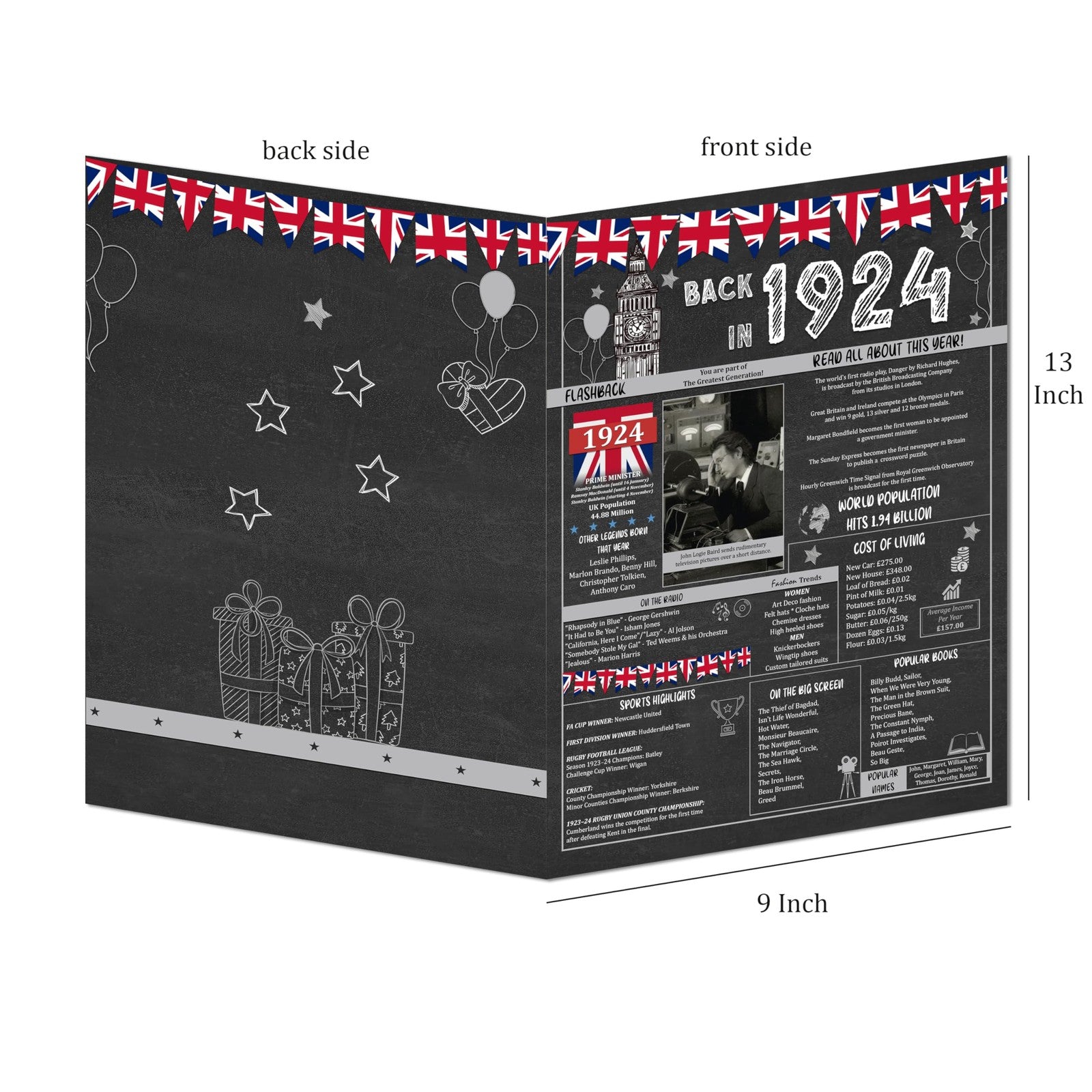 31st Birthday Gifts Ideas for Men or Women. Back In 1994 Giant Greetings Card