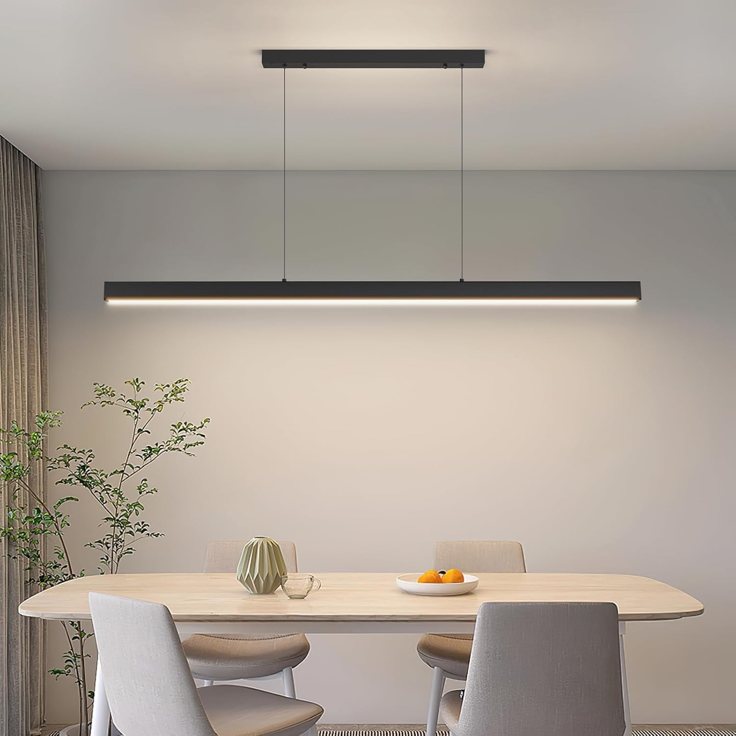 LED Linear Pendant Light 100cm Dimmable Remote Adjustable Kitchen Bar Lighting