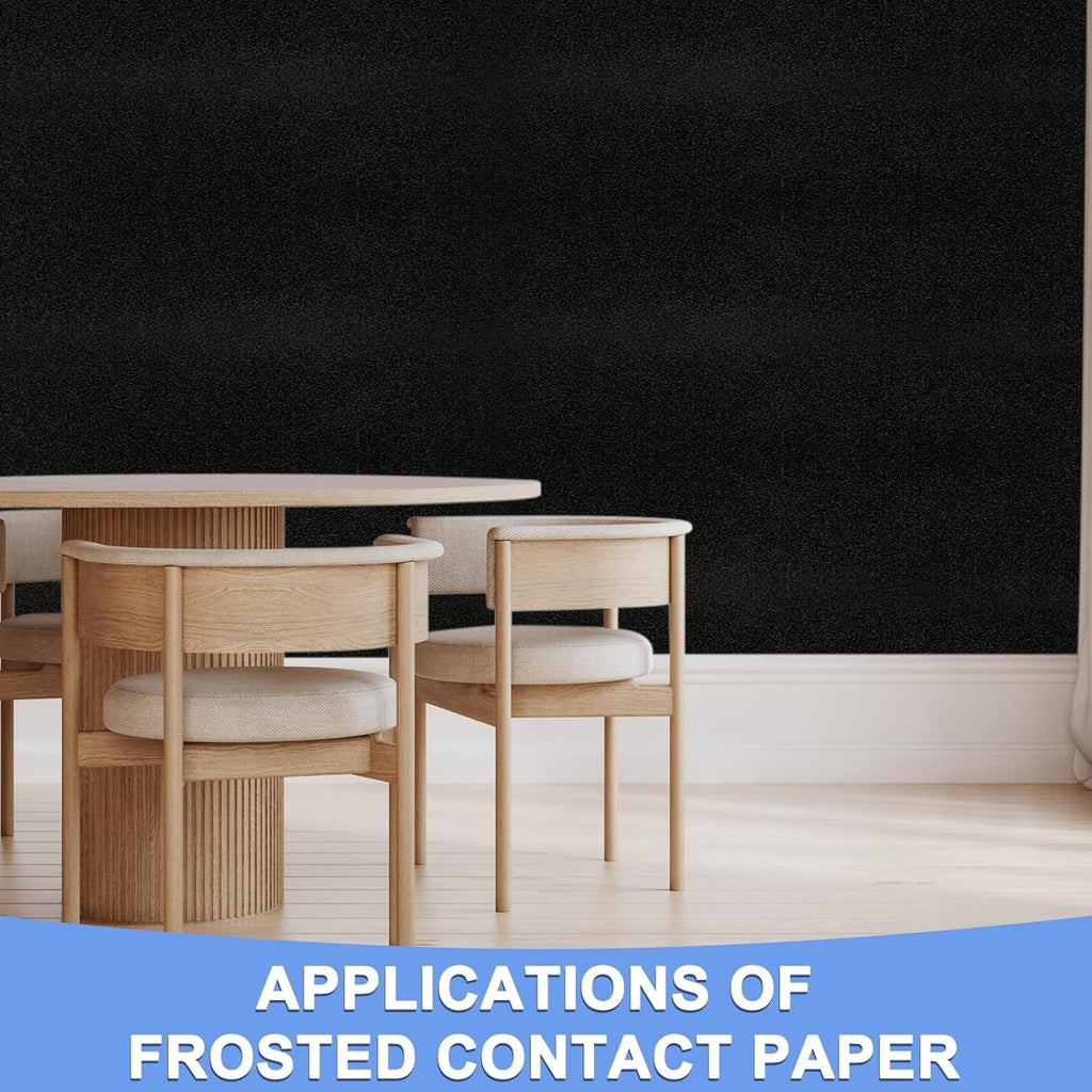 Black Frosted Contact Paper Self Adhesive Peel Stick Vinyl 119x100cm