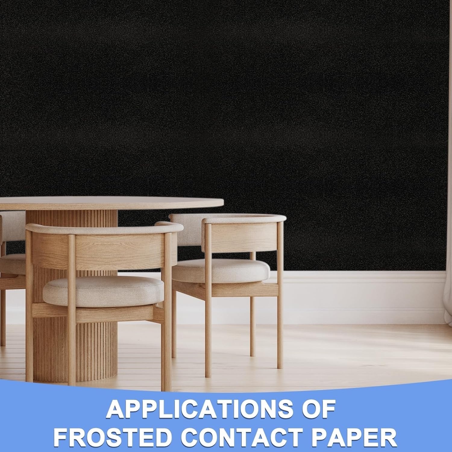 Black Frosted Contact Paper Self Adhesive Peel Stick Vinyl 119x100cm