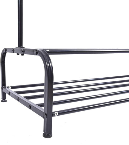 JURMERRY Metal Coat Rail Pipe Hanging Clothes Rail Heavy Duty Storage Shelf