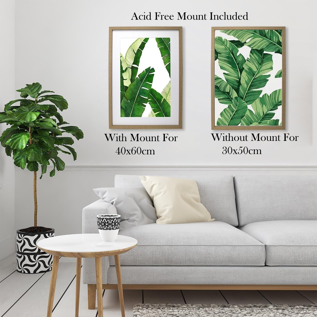 Picture Frame Set 60x40cm Wooden 3 Pack Poster Photo Mount Wall Hanging Oak