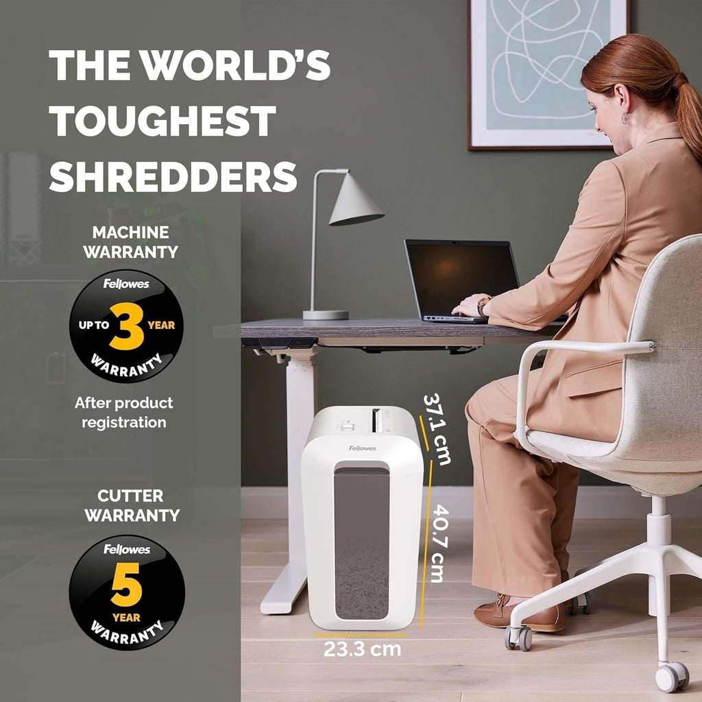 Fellowes Powershred LX65 Paper Shredder for Home Office White