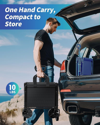 Folding Garden Trolley 100L Wagon Cart Portable Camping Shopping Black Utility