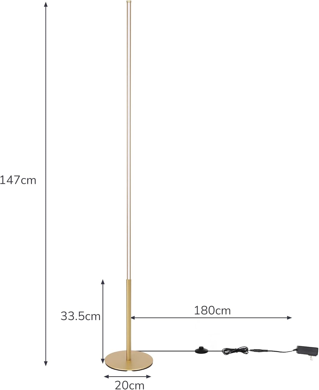 EDISHINE LED Floor Lamp, 57.5" Stepless Dimmable Minimalist Standing Lamp, Lamp