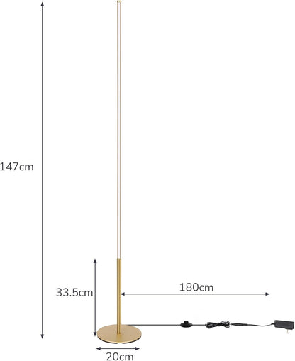 EDISHINE LED Floor Lamp, 57.5" Stepless Dimmable Minimalist Standing Lamp, Lamp