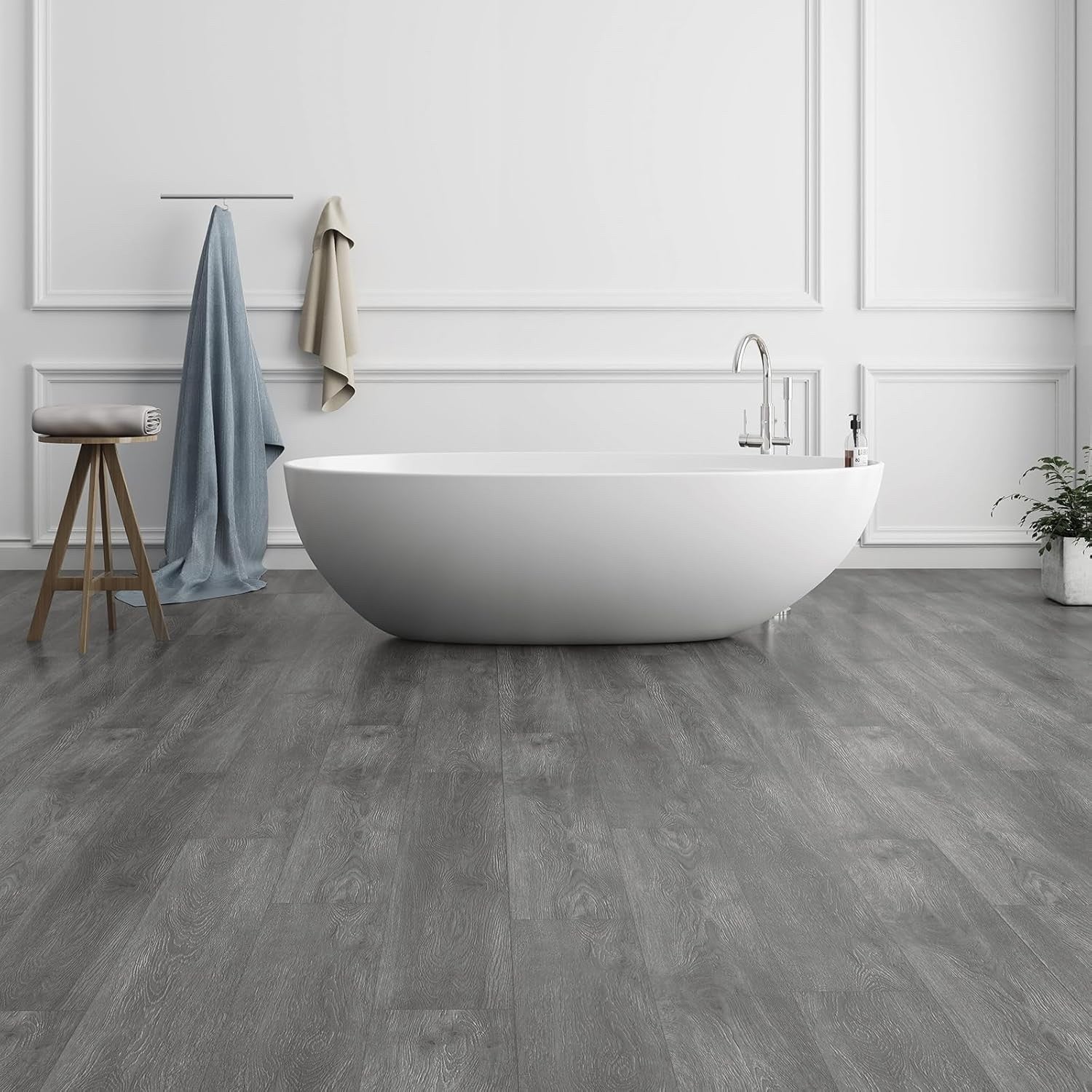 36 Pack Peel and Stick Vinyl Flooring Planks Dark Grey Wood 5.02m²