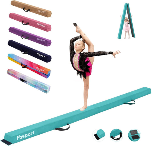 Foldable Gymnastics Balance Beam Kids Floor Training Beam Carry Handle 240 cm
