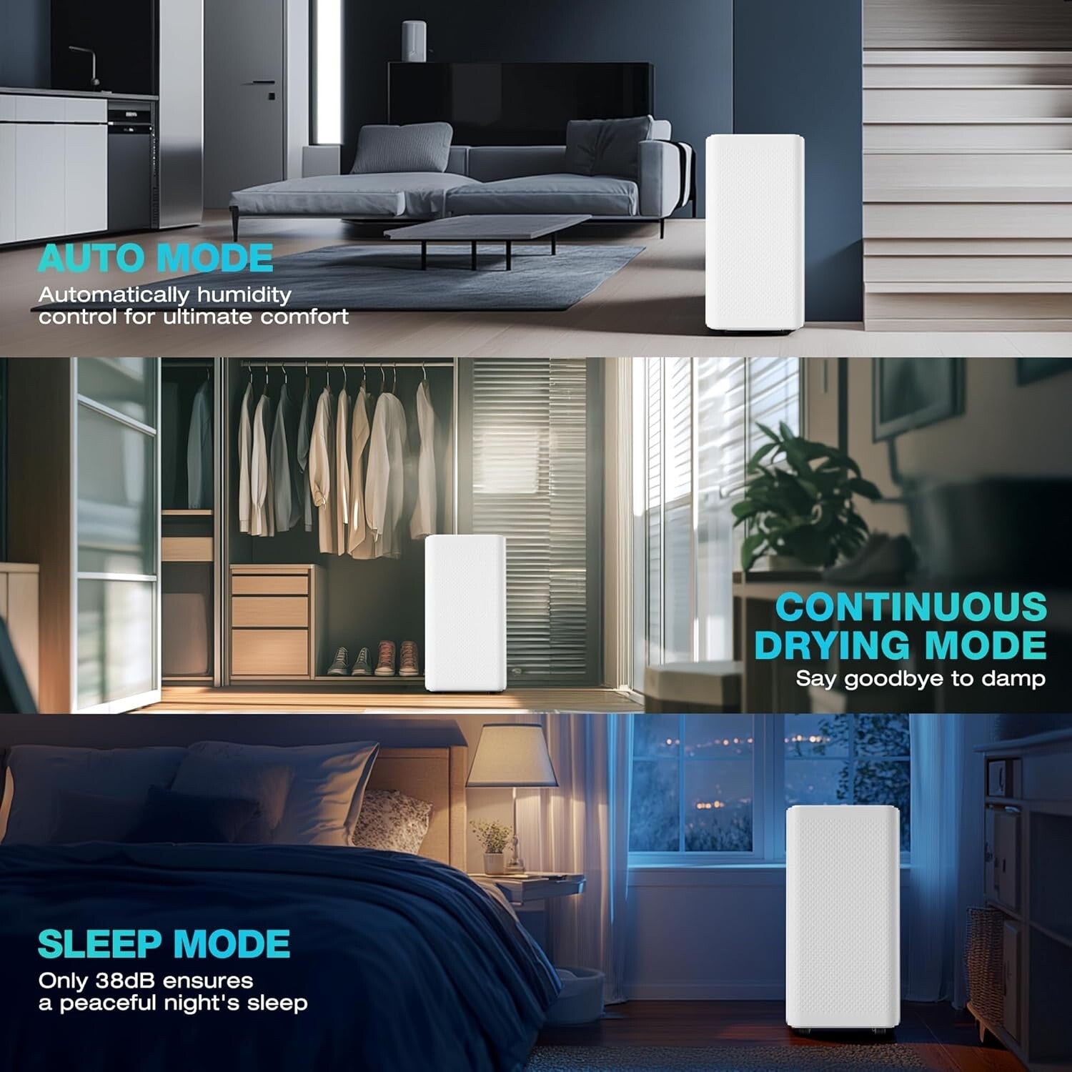 HAUSHOF 12L/Day Dehumidifier for Home with Digital Humidity Display