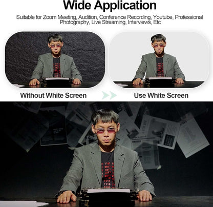 Photography Backdrop Stand Kit White 5x7ft Screen Adjustable T Shape Studio
