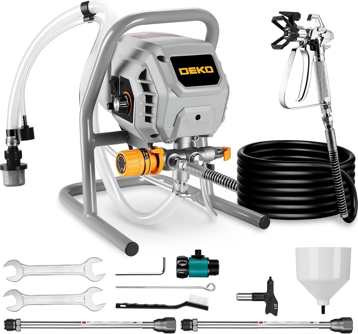 Airless Paint Sprayer Spray Gun 1010W 3000PSI 1.5L/min 7.5m Hose Stand 230V UK