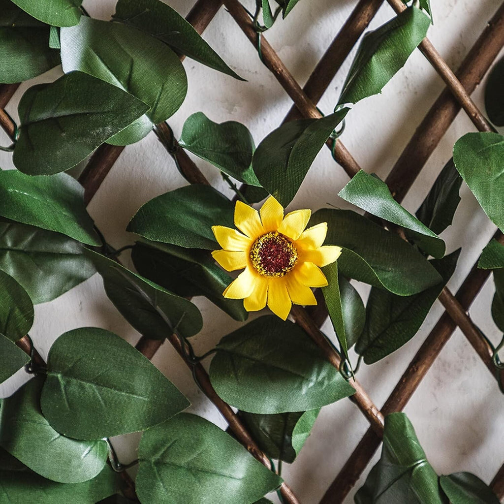 2PCS Artificial Leaf Fence Expandable Garden Privacy Screen Trellis Panel