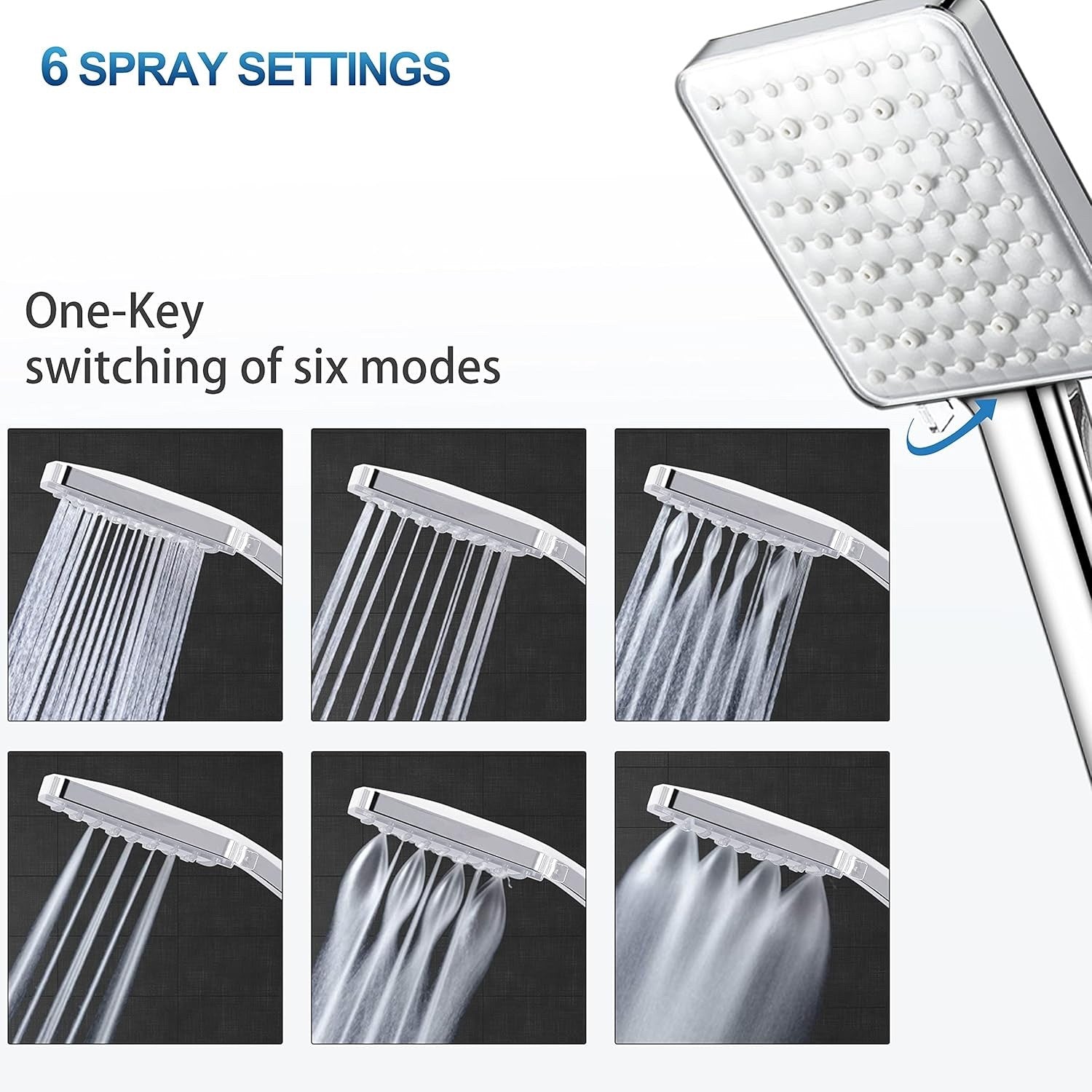 Thermostatic Shower Mixer Set Chrome Rainfall Riser Rail Anti Scald Bath Tap