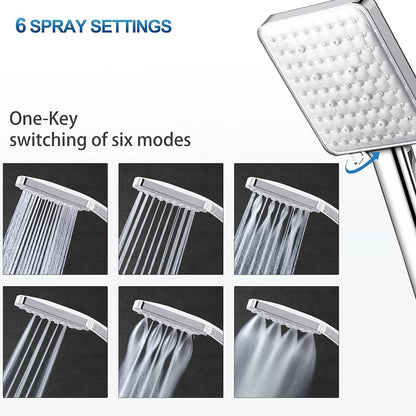Thermostatic Shower Mixer Set Chrome Rainfall Riser Rail Anti Scald Bath Tap