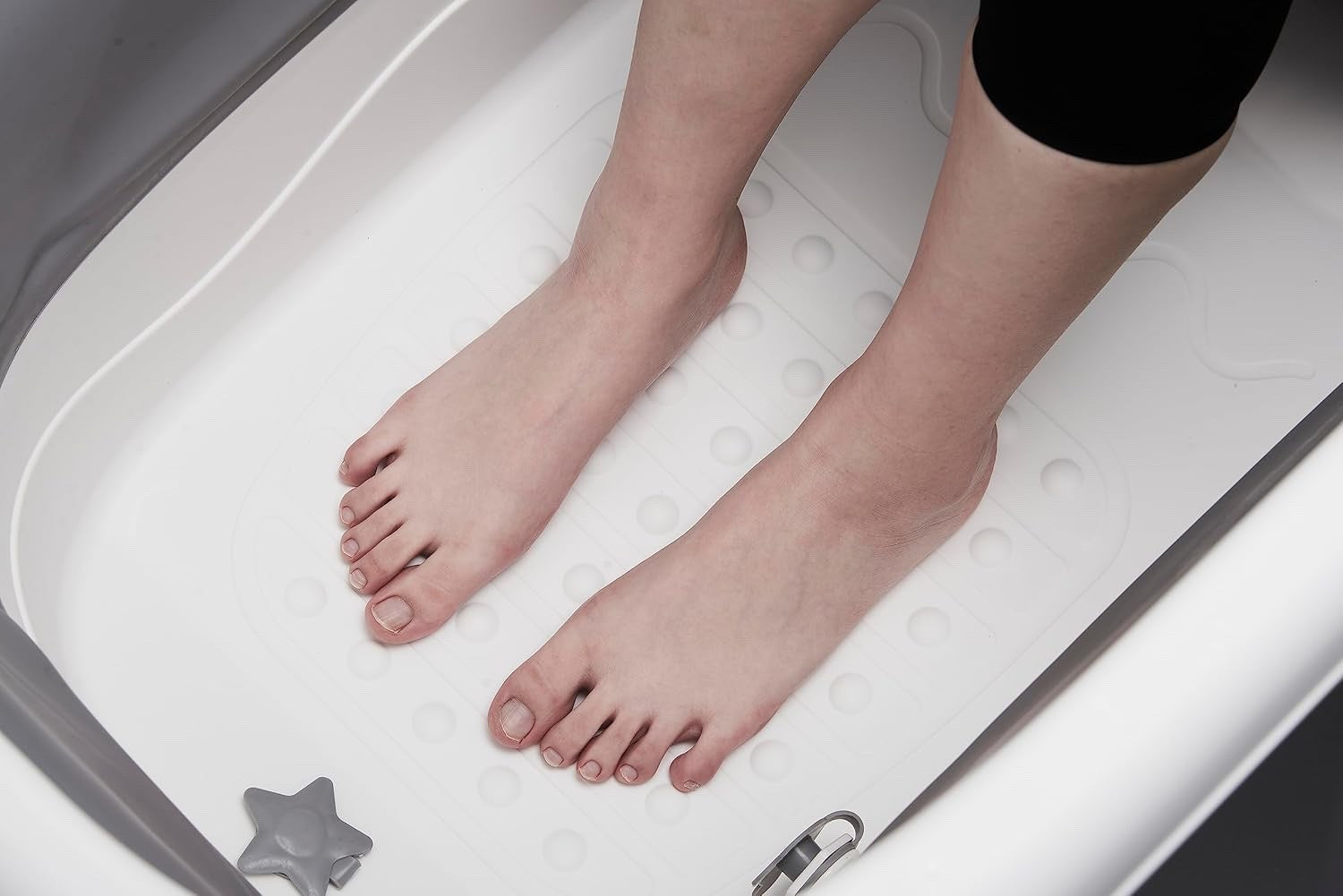 Folding Adult Bathtub 118cm Portable Soaking Ice Bath Tub for Home Outdoor Grey