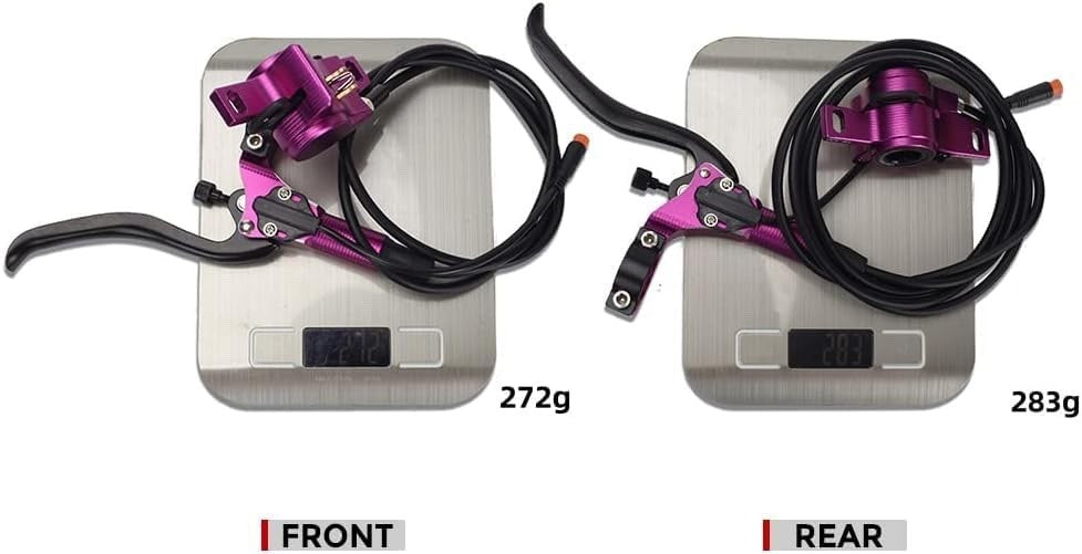 E-Bike Hydraulic Disc Brake Set Electric Bike Cut Off Brake Levers Rotor Red