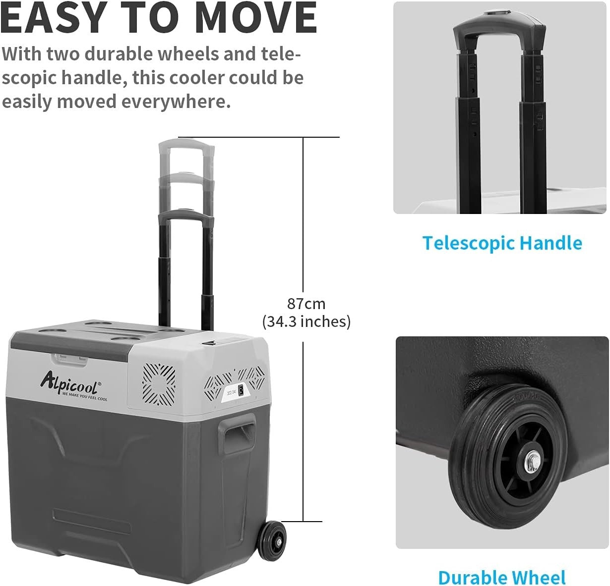 50L Portable Car Refrigerator Freezer 12V DC Compressor -20C Camping RV USB