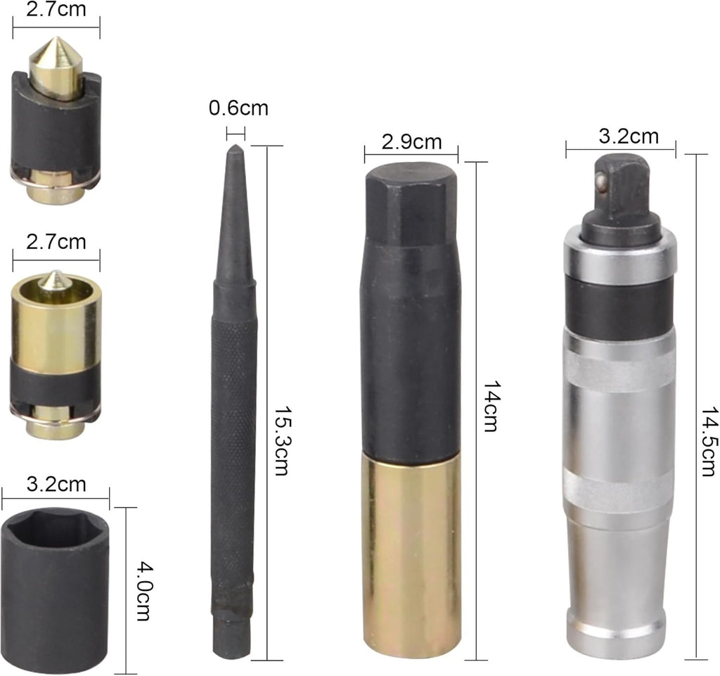 Locking Wheel Nut Remover Set Damaged Stripped Lug Bolt Extractor Kit