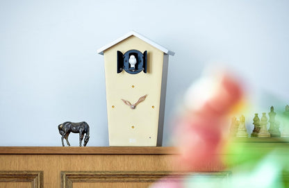Birdhouse Cuckoo Clock Copper 12 Natural Bird Voices Pendulum Wall Shelf Decor