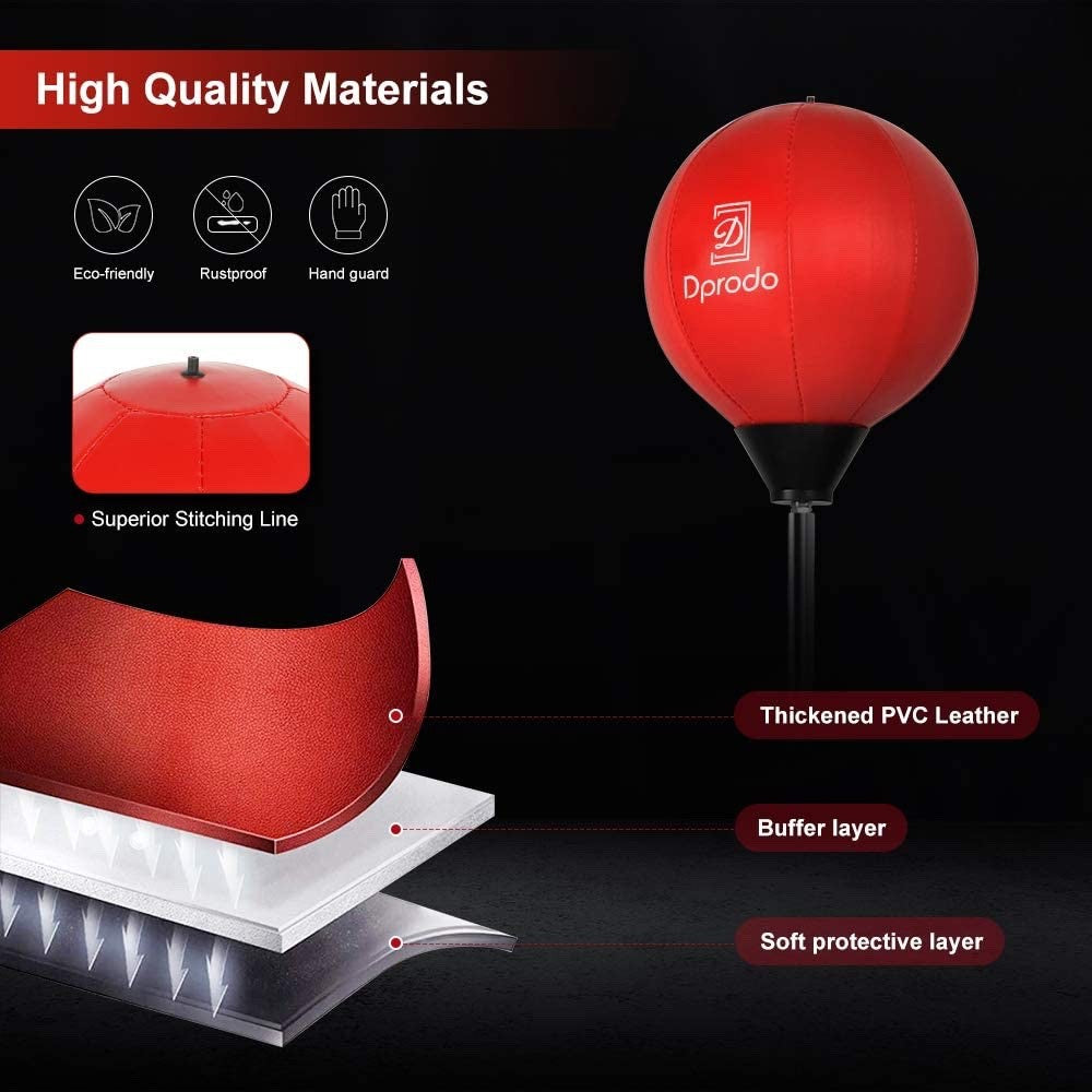 Freestanding Punching Bag w/ Stand Adjustable Boxing Set Gloves Adults Kids